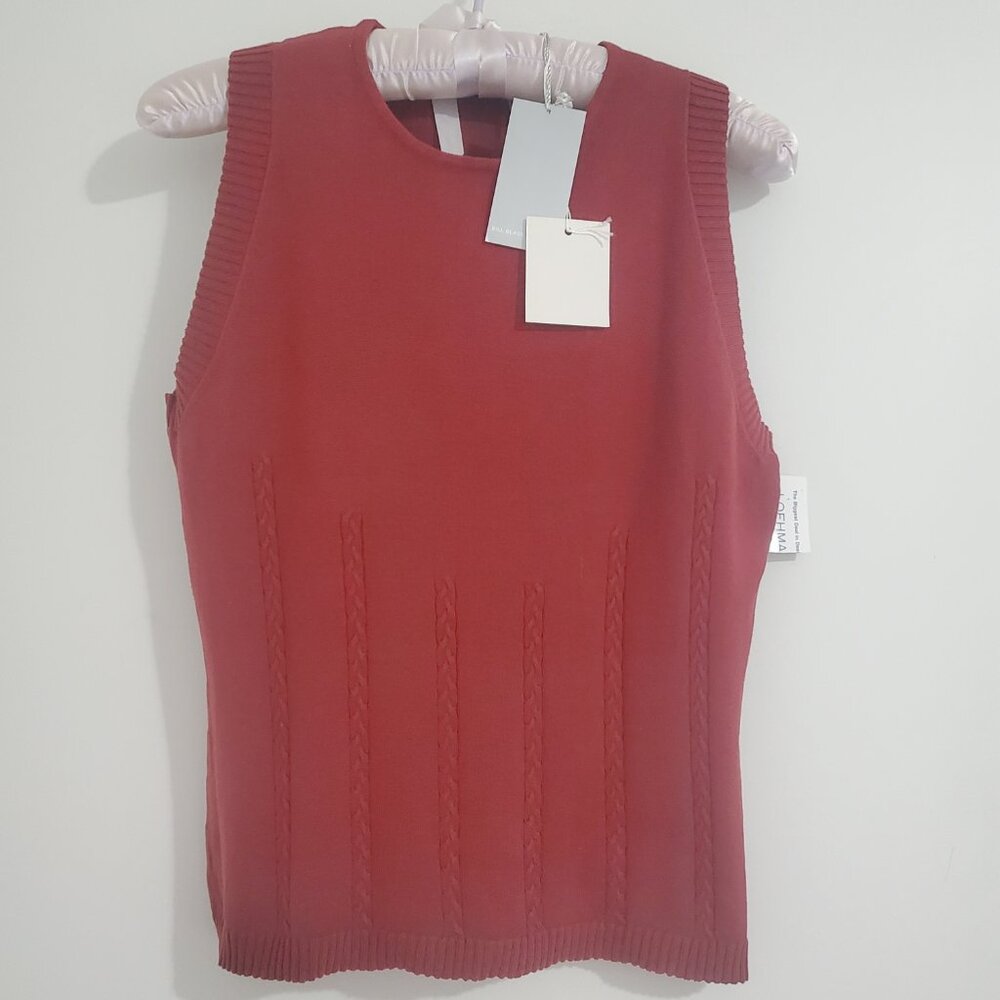 Silk crewneck sleeveless sweater,  M